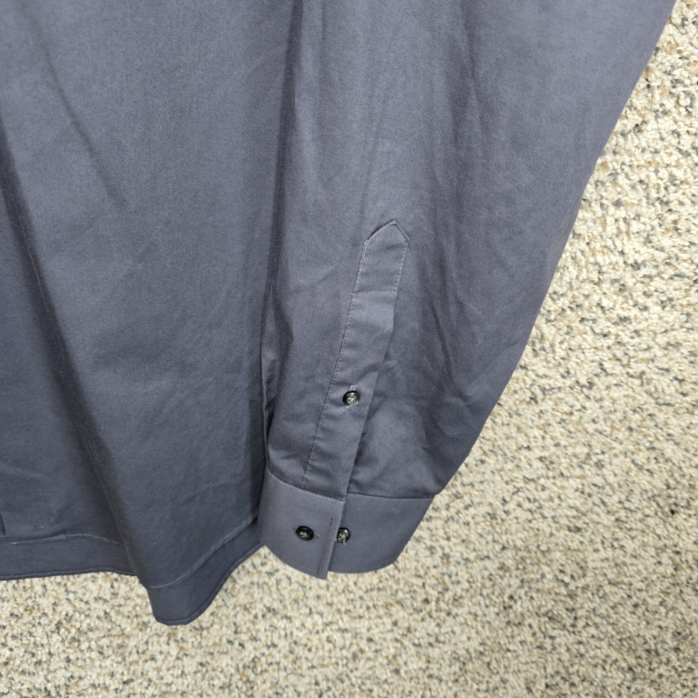 Van Heusen Dress Shirt Mens 16.5 36/37 Gray Button Up Flex Collar Regular Fit - Picture 2 of 7